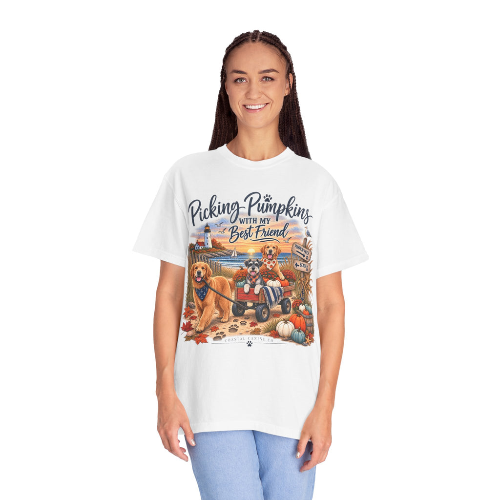 Picking Pumpkins With My Best Friend T-Shirt — Fall Dog Pumpkin Patch Tee