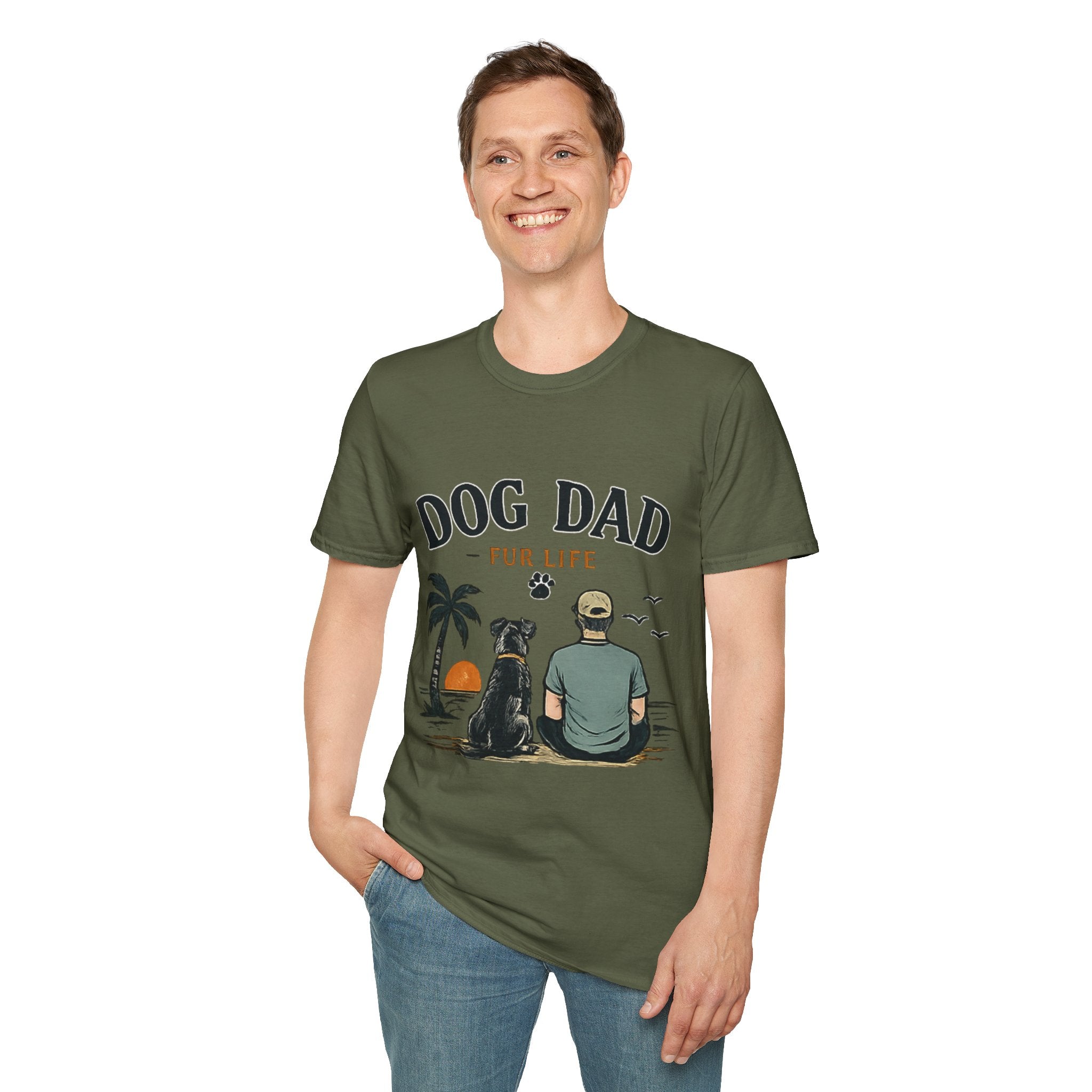 Dog Dad T‑Shirt — "Dog Dad Fur Life" Graphic Tee for Pet Lovers