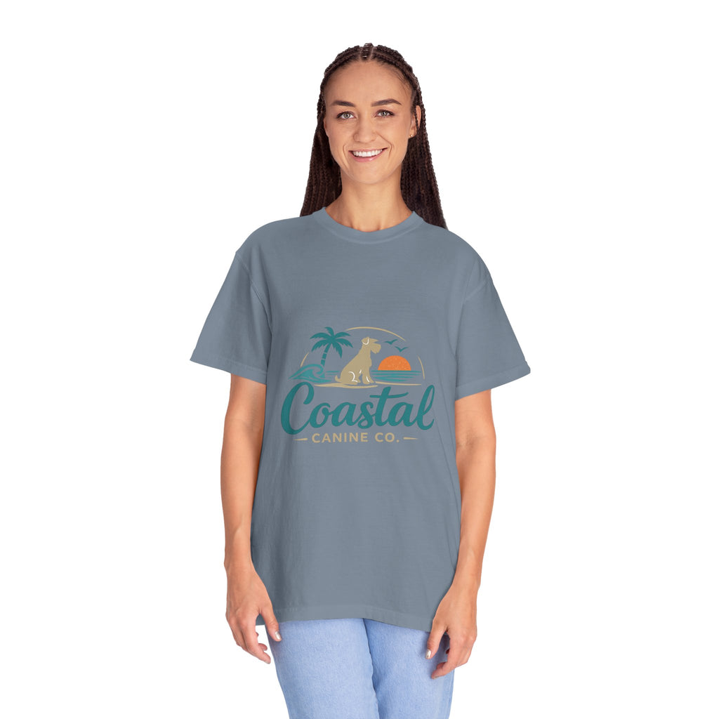 Coastal Canine T-Shirt — Beach Dog Sunset Tee