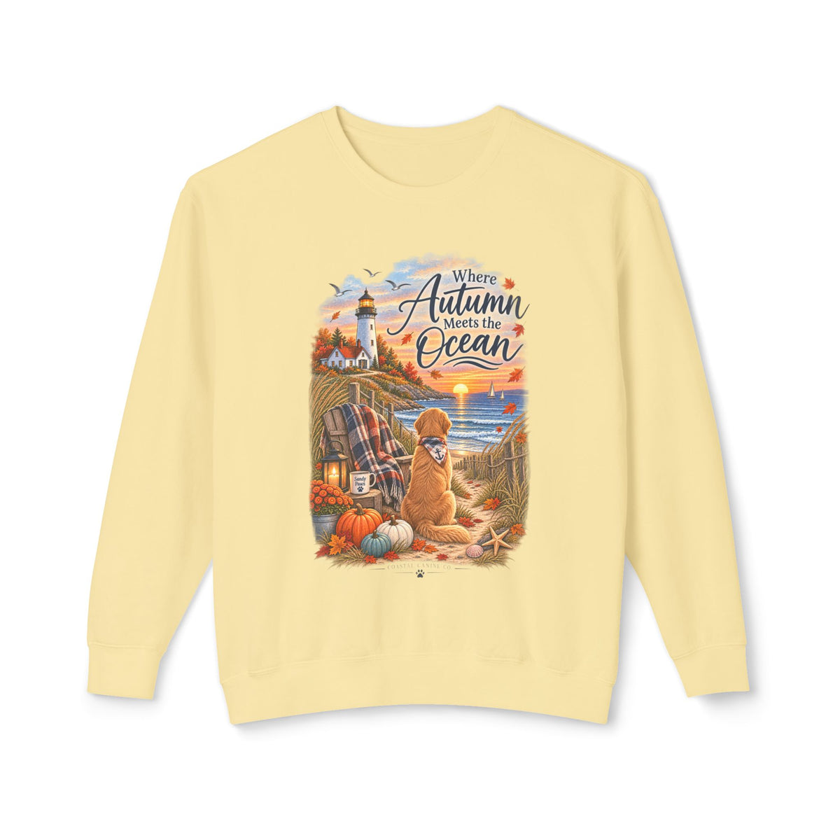 Where Autumn Meets the Ocean Sweatshirt — Coastal Fall Dog Pullover