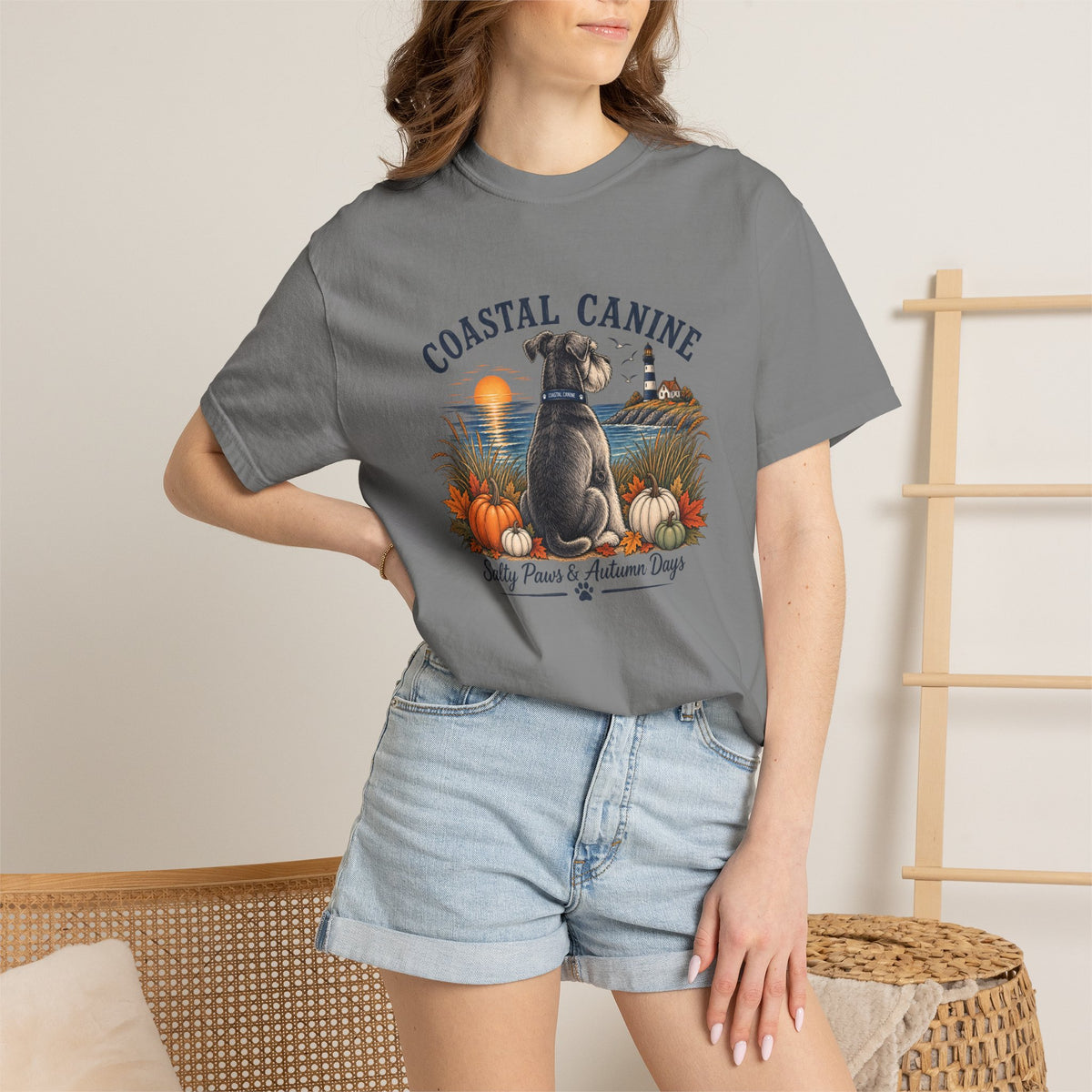 Coastal Canine T-Shirt — Salty Paws & Autumn Days Beach Dog Tee