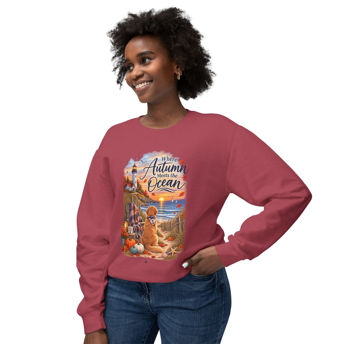 Where Autumn Meets the Ocean Sweatshirt — Coastal Fall Dog Pullover