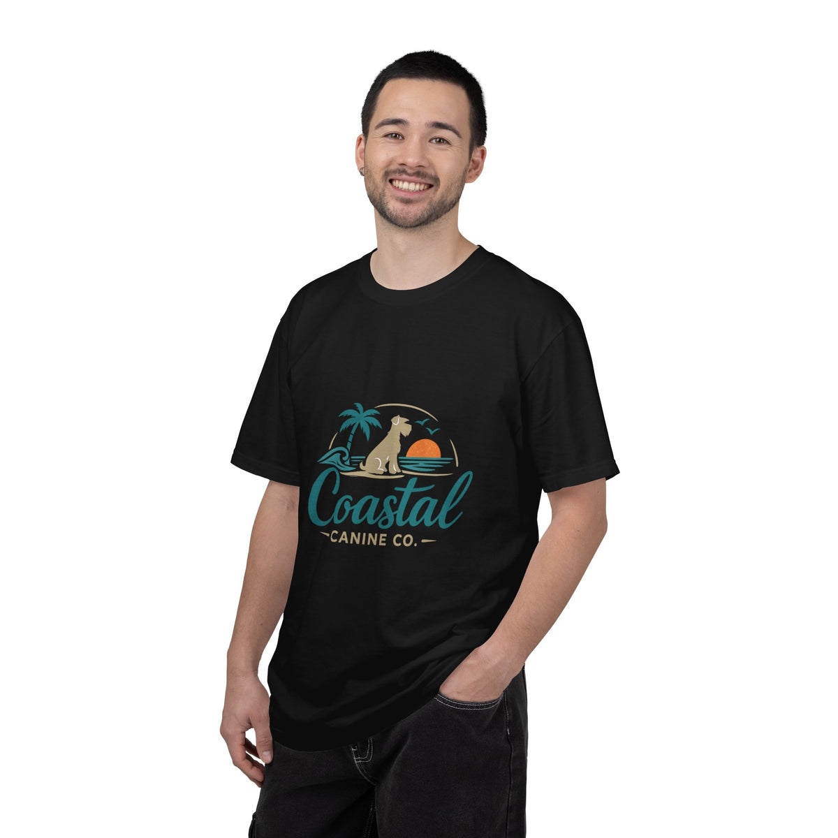 Coastal Canine T-Shirt — Beach Dog Sunset Tee