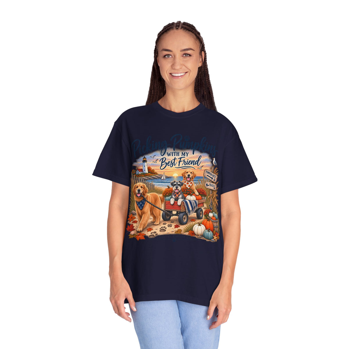 Picking Pumpkins With My Best Friend T-Shirt — Fall Dog Pumpkin Patch Tee