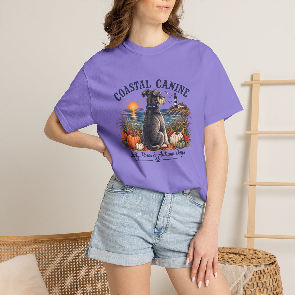 Coastal Canine T-Shirt — Salty Paws & Autumn Days Beach Dog Tee