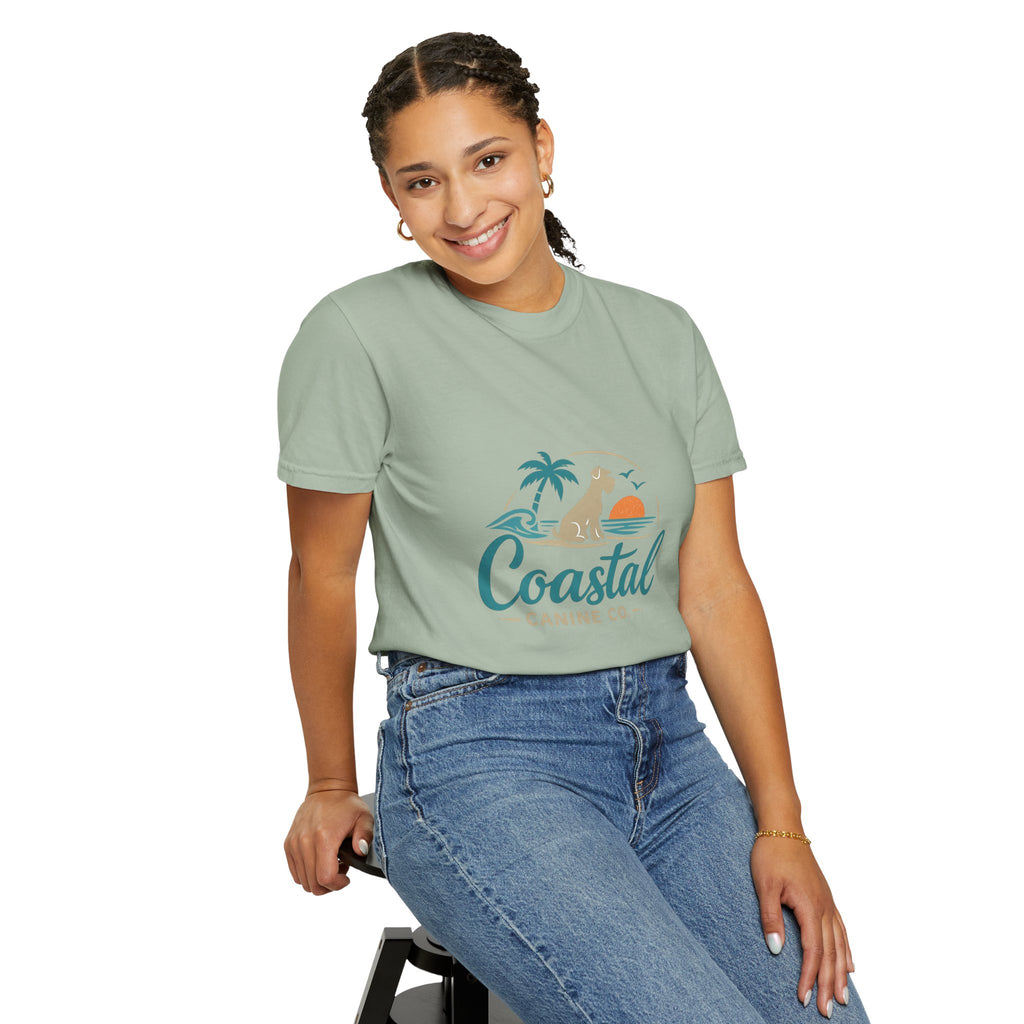 Coastal Canine T-Shirt — Beach Dog Sunset Tee