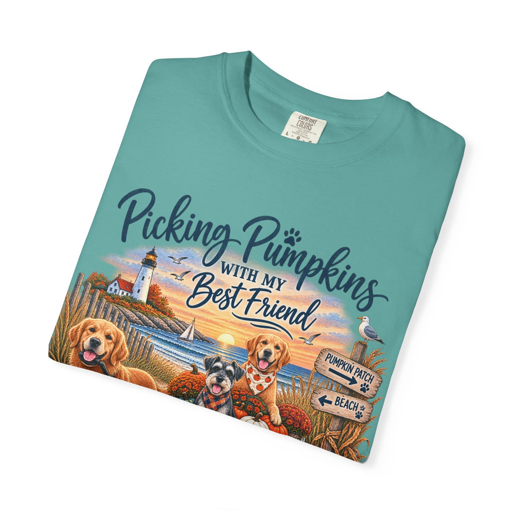 Picking Pumpkins With My Best Friend T-Shirt — Fall Dog Pumpkin Patch Tee