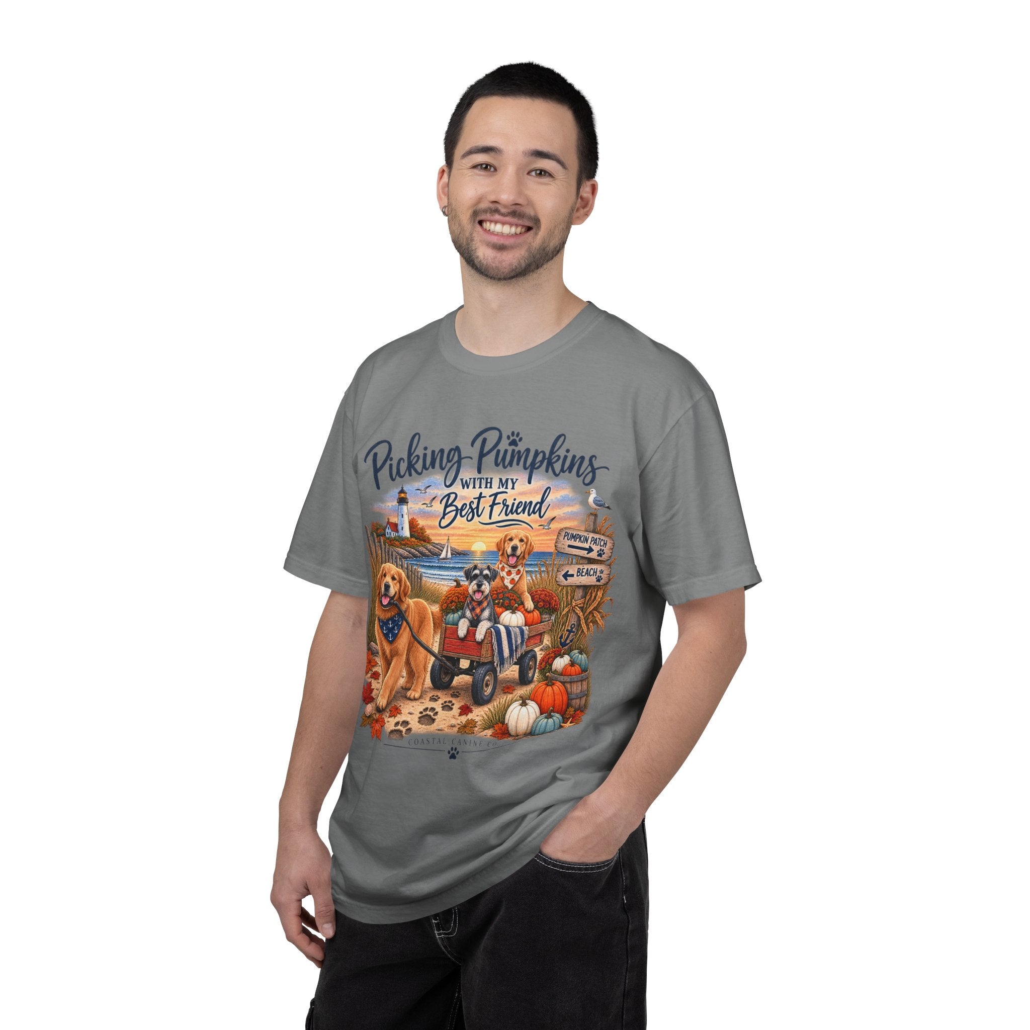 Picking Pumpkins With My Best Friend T-Shirt — Fall Dog Pumpkin Patch Tee