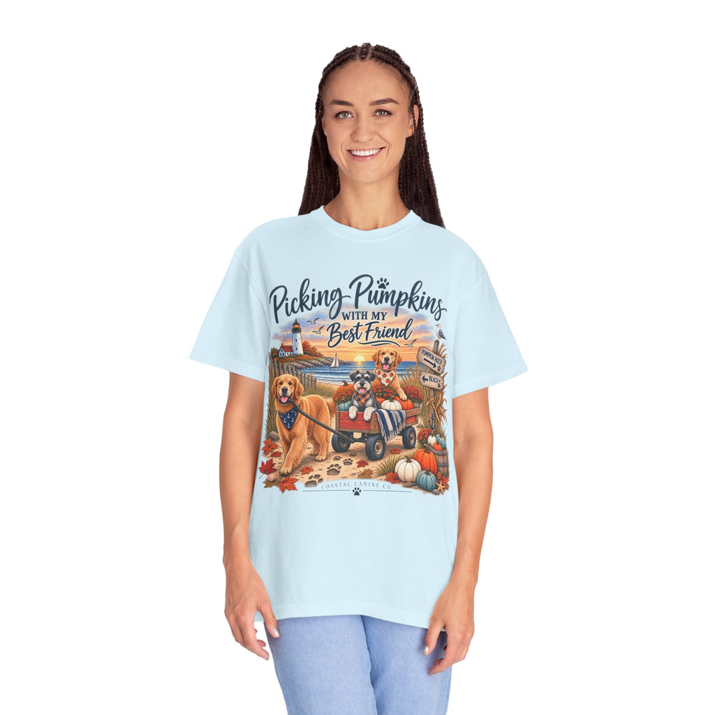 Picking Pumpkins With My Best Friend T-Shirt — Fall Dog Pumpkin Patch Tee