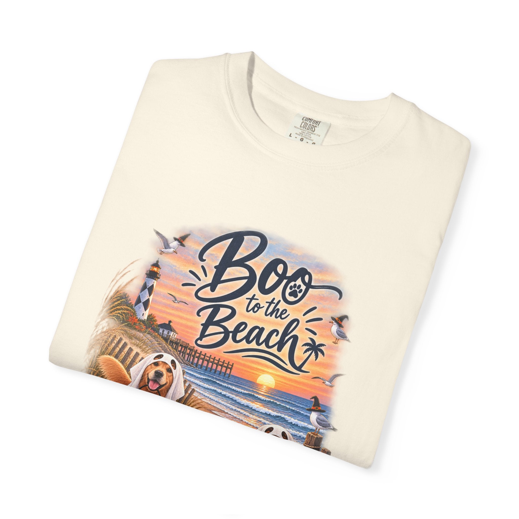 Boo to the Beach T-Shirt — Cute Halloween Dogs on Sunset Beach