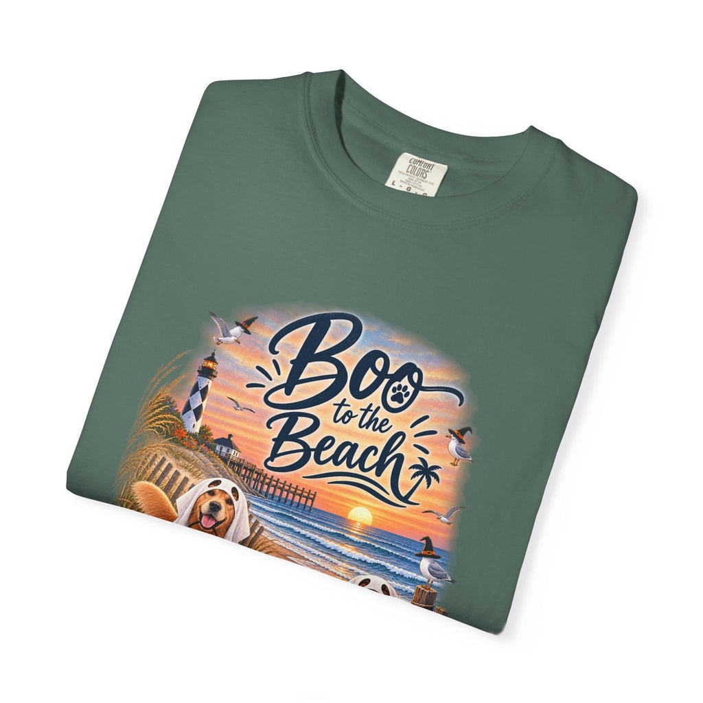 Boo to the Beach T-Shirt — Cute Halloween Dogs on Sunset Beach