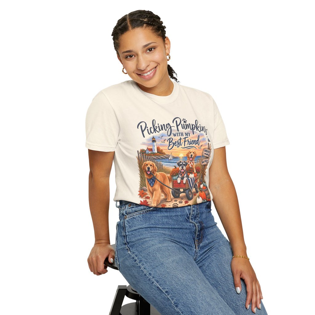 Picking Pumpkins With My Best Friend T-Shirt — Fall Dog Pumpkin Patch Tee
