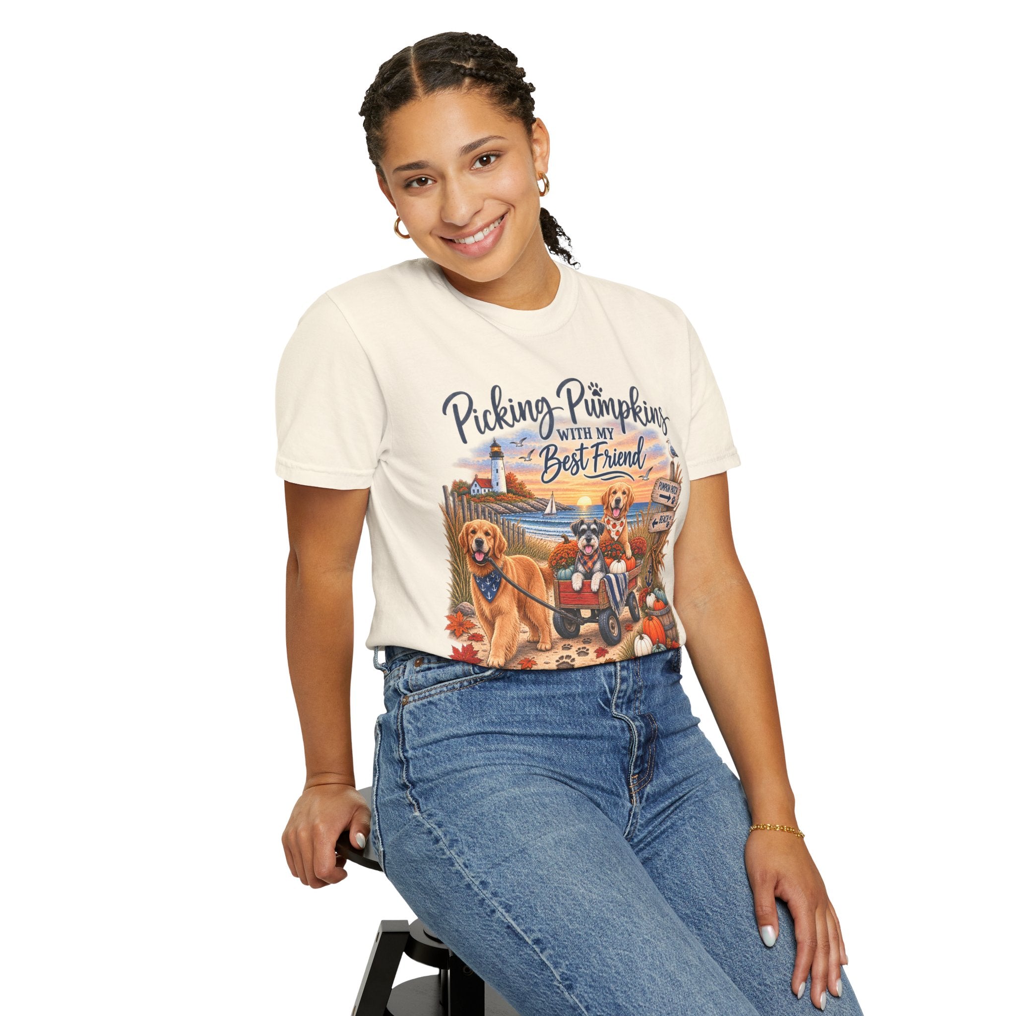 Picking Pumpkins With My Best Friend T-Shirt — Fall Dog Pumpkin Patch Tee