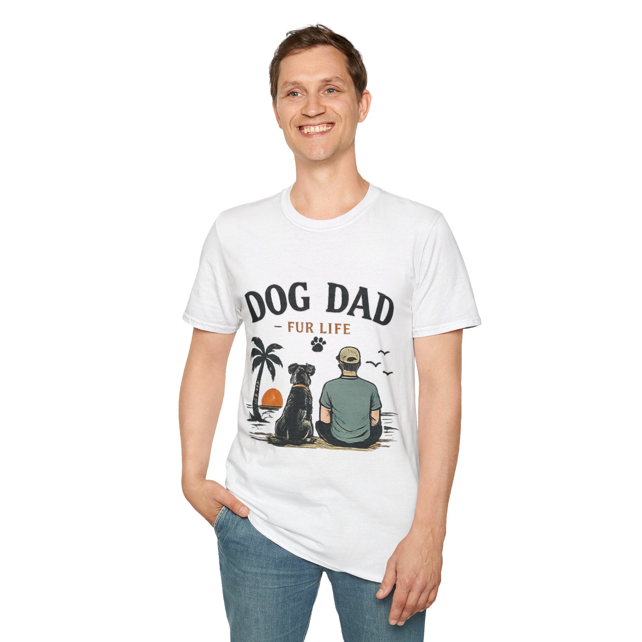 Dog Dad T‑Shirt — "Dog Dad Fur Life" Graphic Tee for Pet Lovers