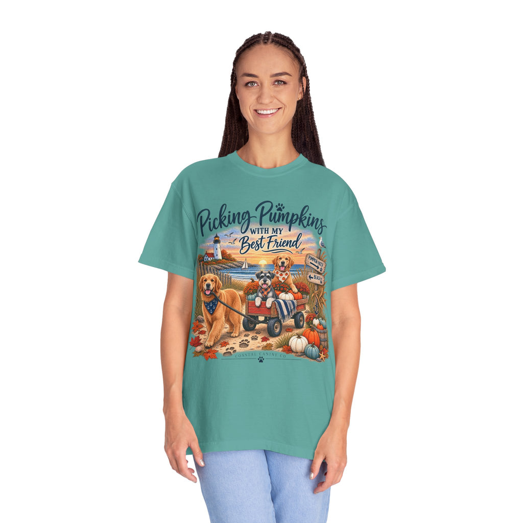 Picking Pumpkins With My Best Friend T-Shirt — Fall Dog Pumpkin Patch Tee