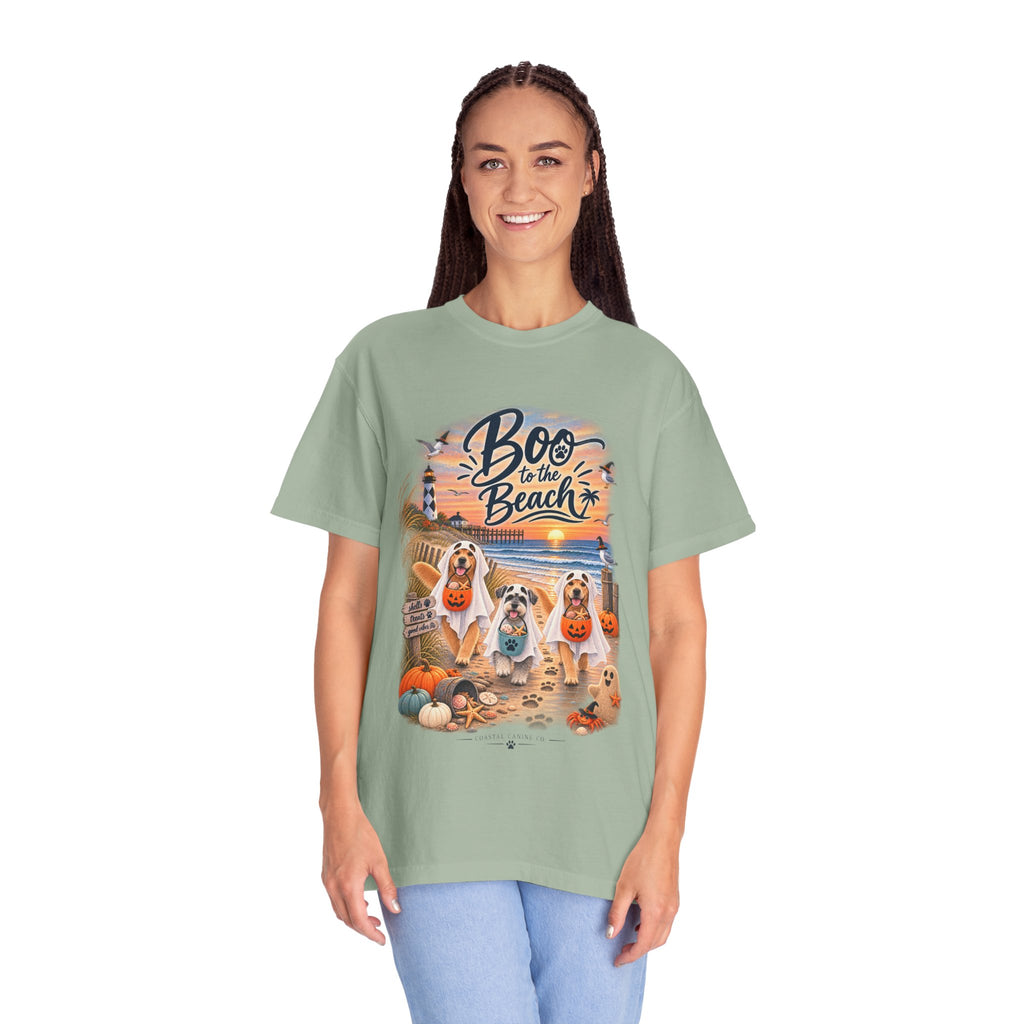 Boo to the Beach T-Shirt — Cute Halloween Dogs on Sunset Beach
