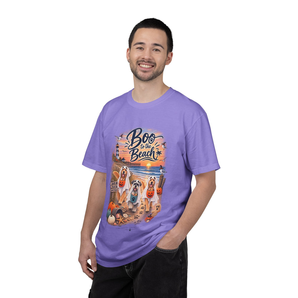 Boo to the Beach T-Shirt — Cute Halloween Dogs on Sunset Beach