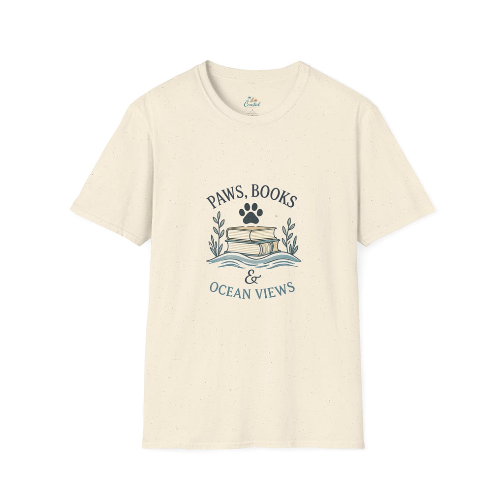 Paws, Books & Ocean Views T‑Shirt