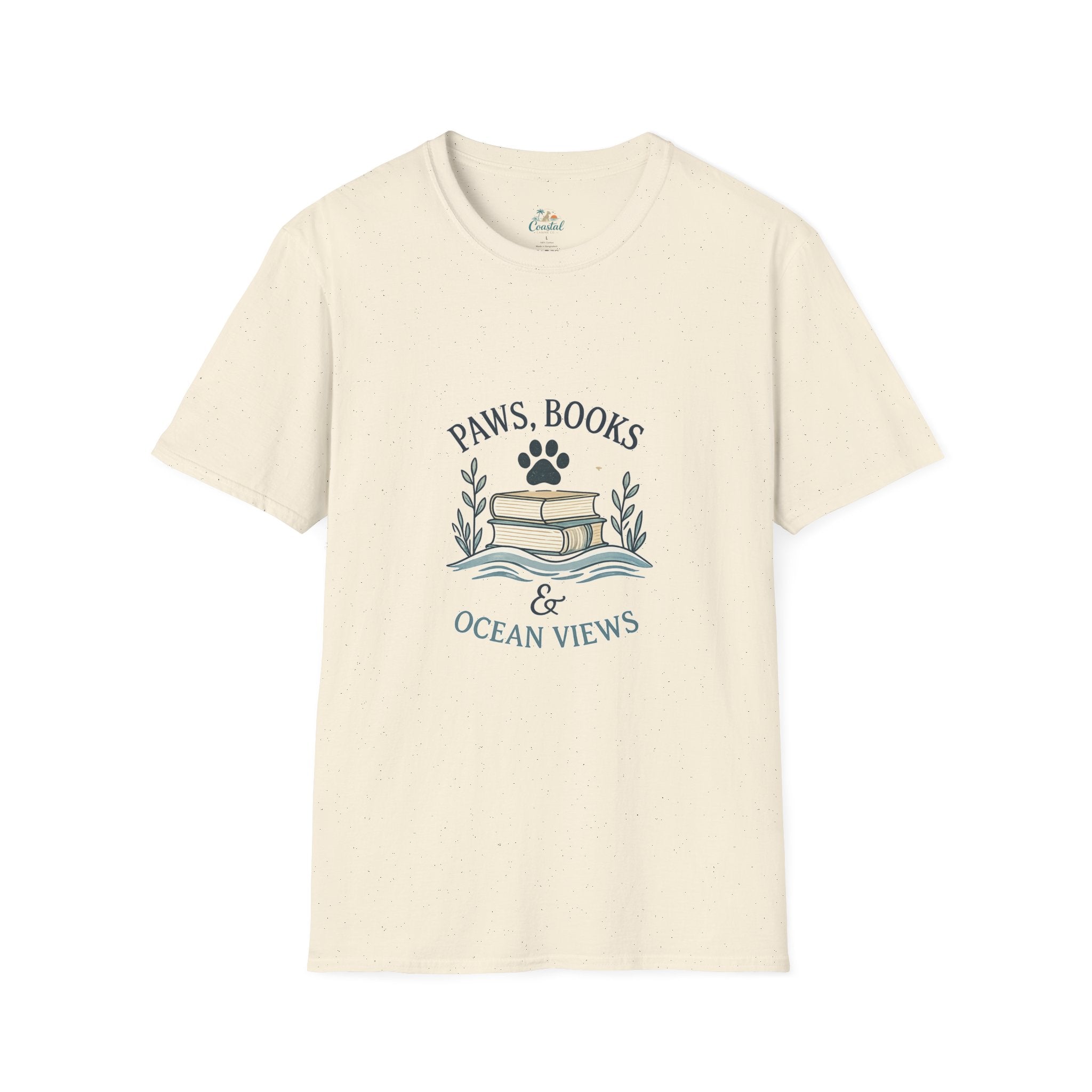 Paws, Books & Ocean Views T‑Shirt