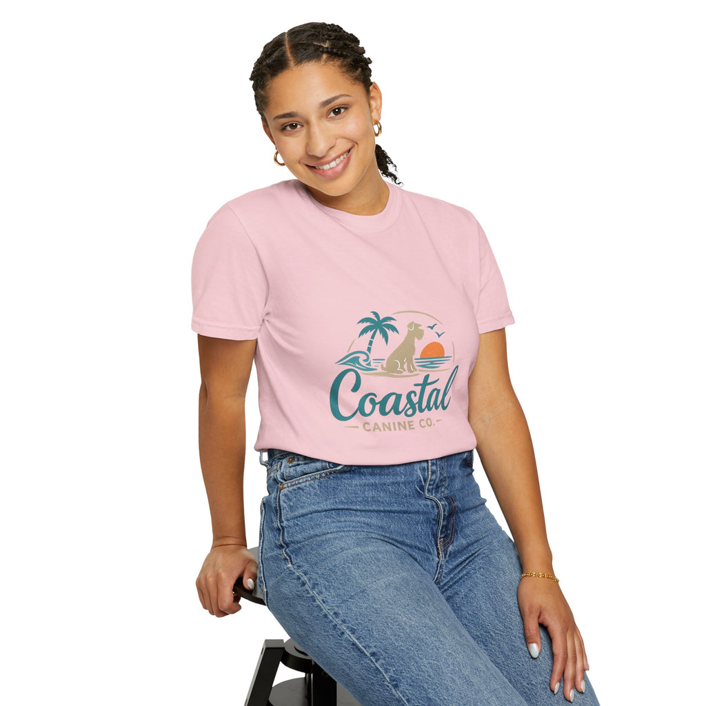 Coastal Canine T-Shirt — Beach Dog Sunset Tee