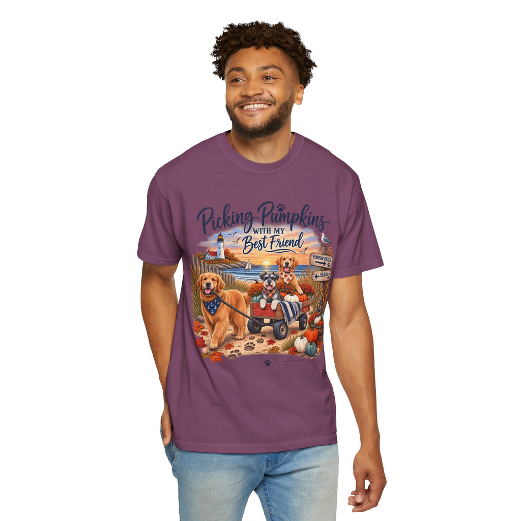 Picking Pumpkins With My Best Friend T-Shirt — Fall Dog Pumpkin Patch Tee