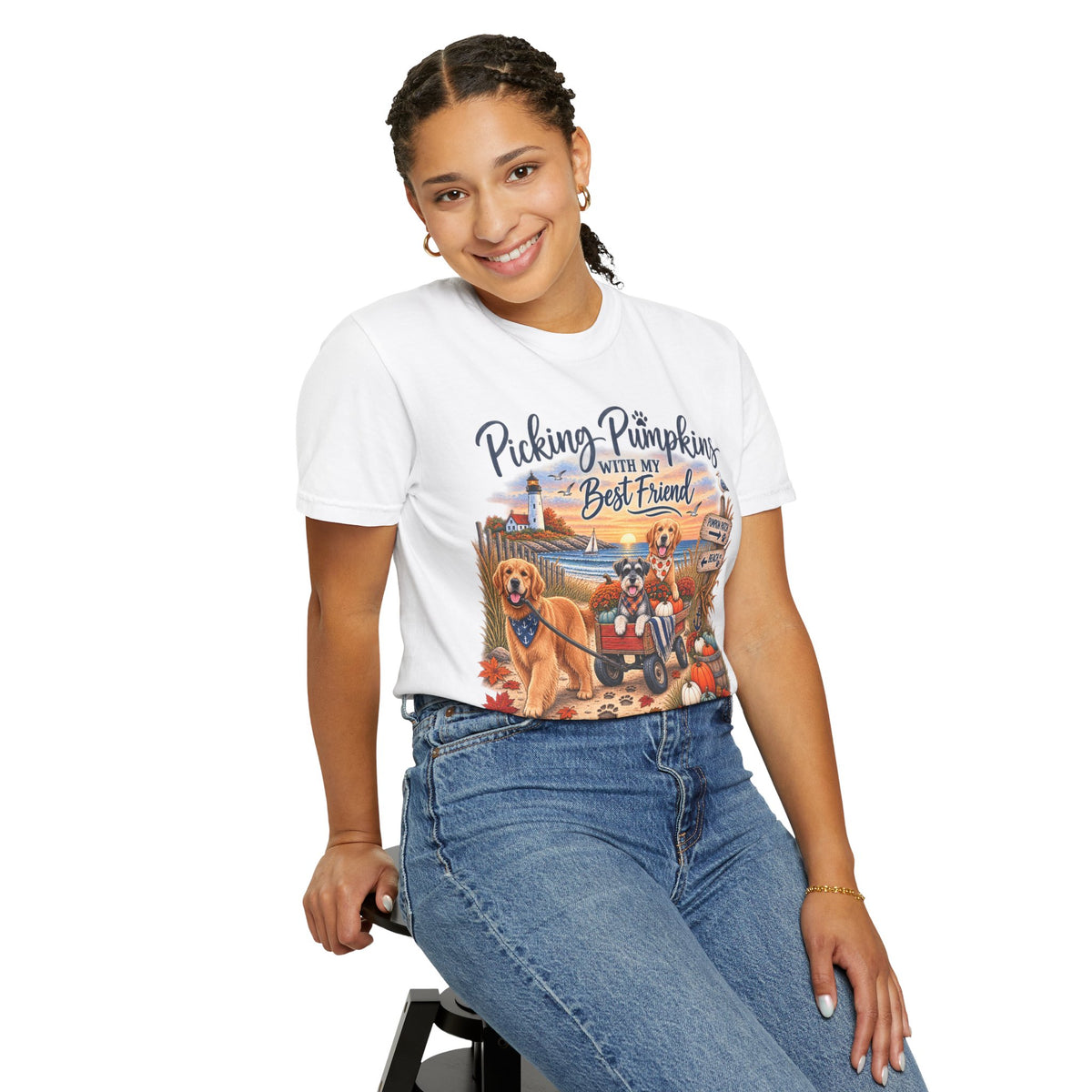 Picking Pumpkins With My Best Friend T-Shirt — Fall Dog Pumpkin Patch Tee