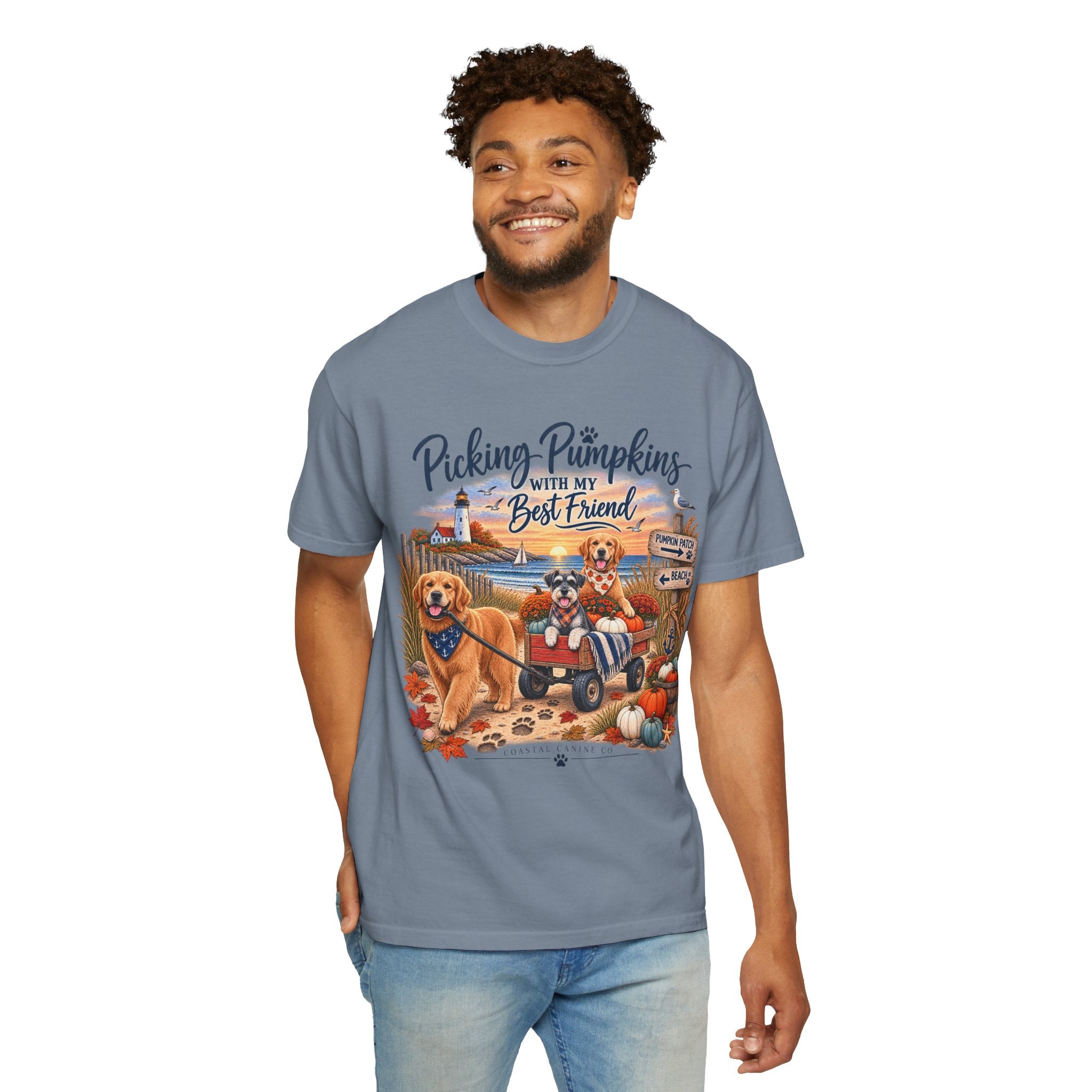 Picking Pumpkins With My Best Friend T-Shirt — Fall Dog Pumpkin Patch Tee