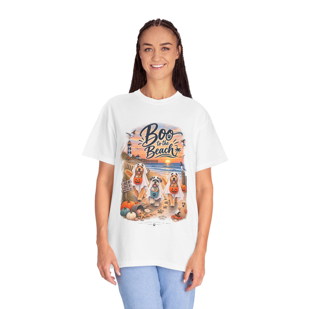 Boo to the Beach T-Shirt — Cute Halloween Dogs on Sunset Beach