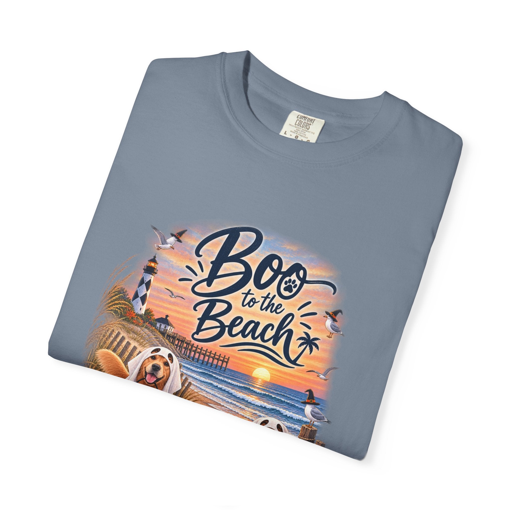 Boo to the Beach T-Shirt — Cute Halloween Dogs on Sunset Beach