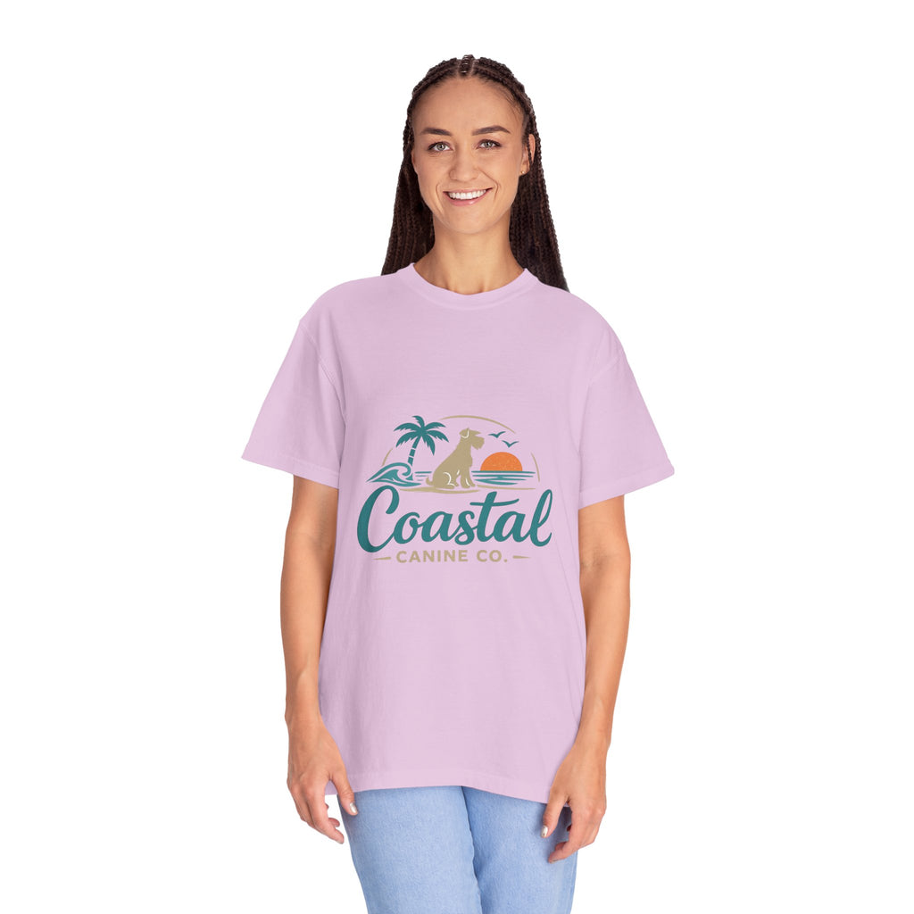 Coastal Canine T-Shirt — Beach Dog Sunset Tee
