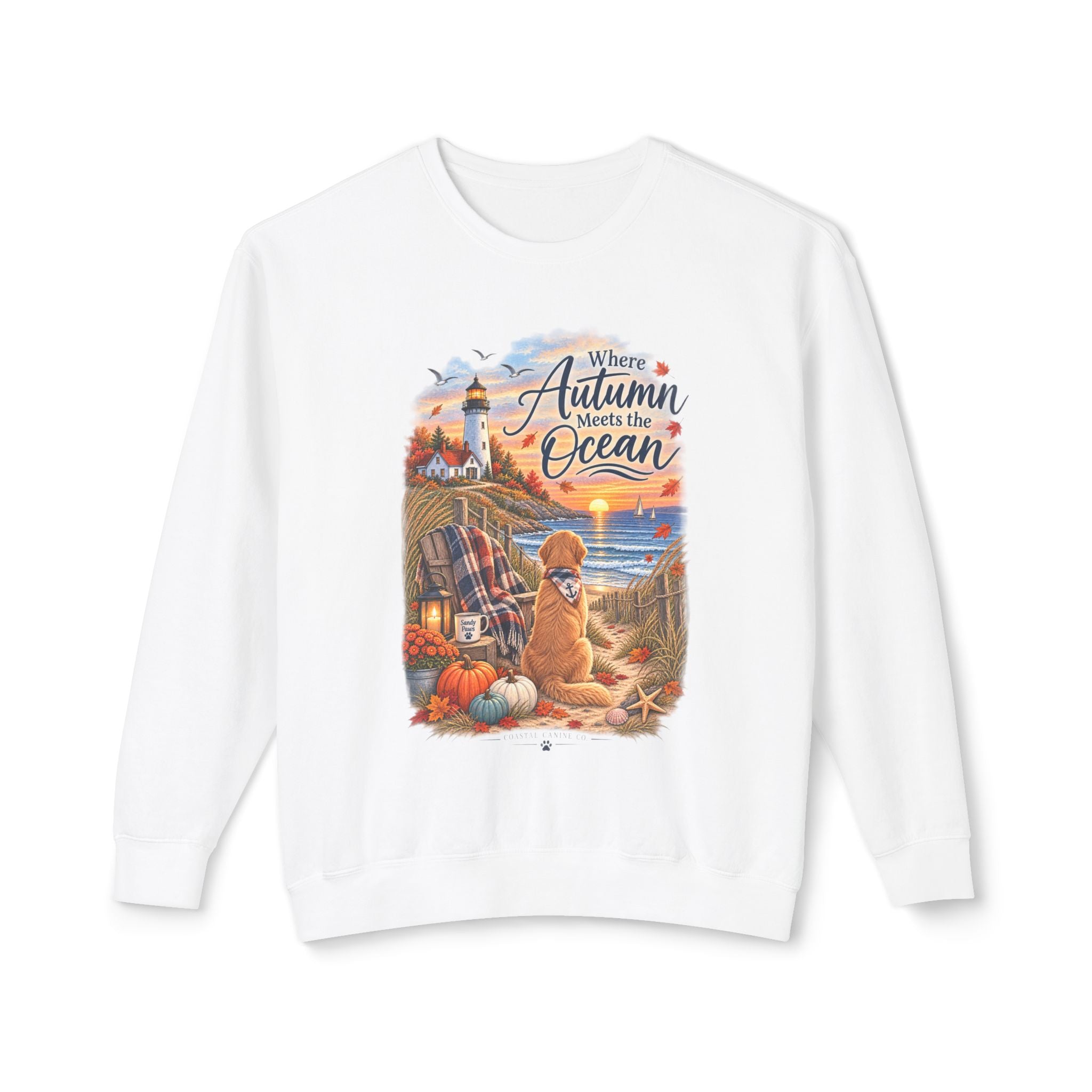 Where Autumn Meets the Ocean Sweatshirt — Coastal Fall Dog Pullover