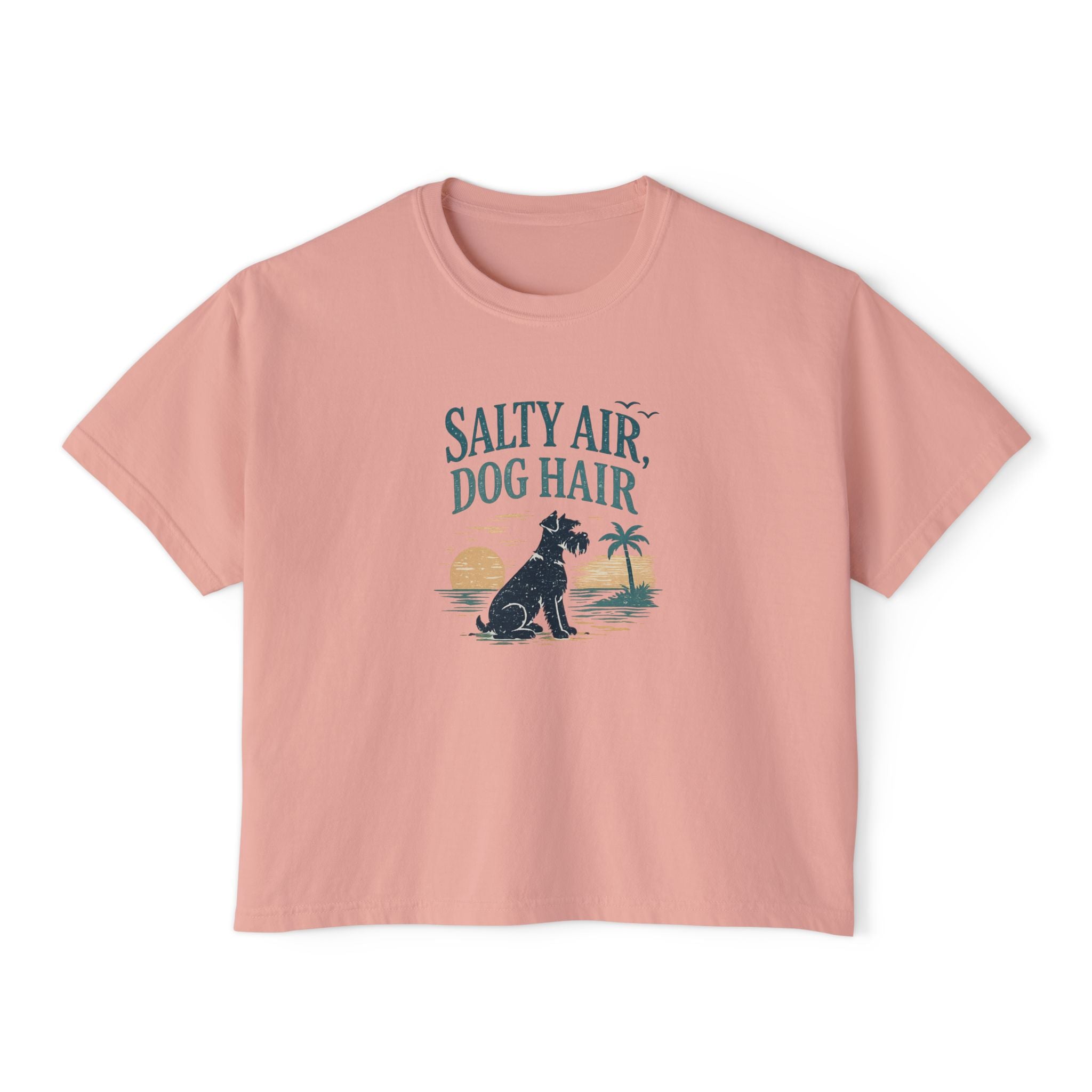 Salty Air, Dog Hair Boxy Tee — Women’s Beach Dog T-Shirt
