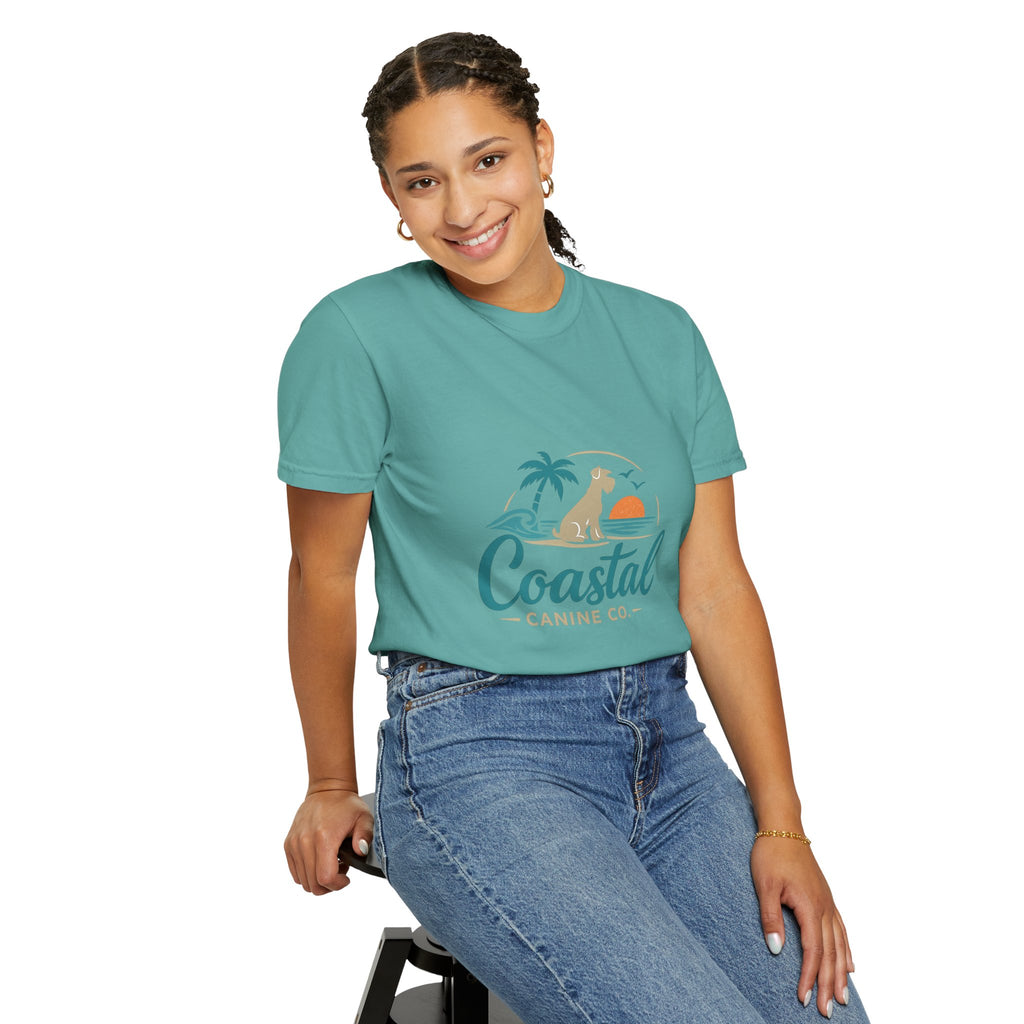 Coastal Canine T-Shirt — Beach Dog Sunset Tee