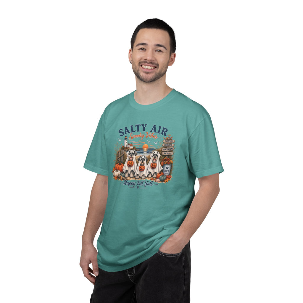 Salty Air Spooky Vibes Tee — Happy Fall Y'all Autumn Beach Ghosts T-Shirt