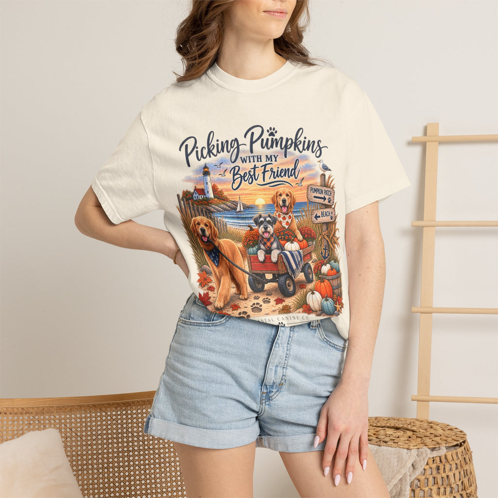 Picking Pumpkins With My Best Friend T-Shirt — Fall Dog Pumpkin Patch Tee