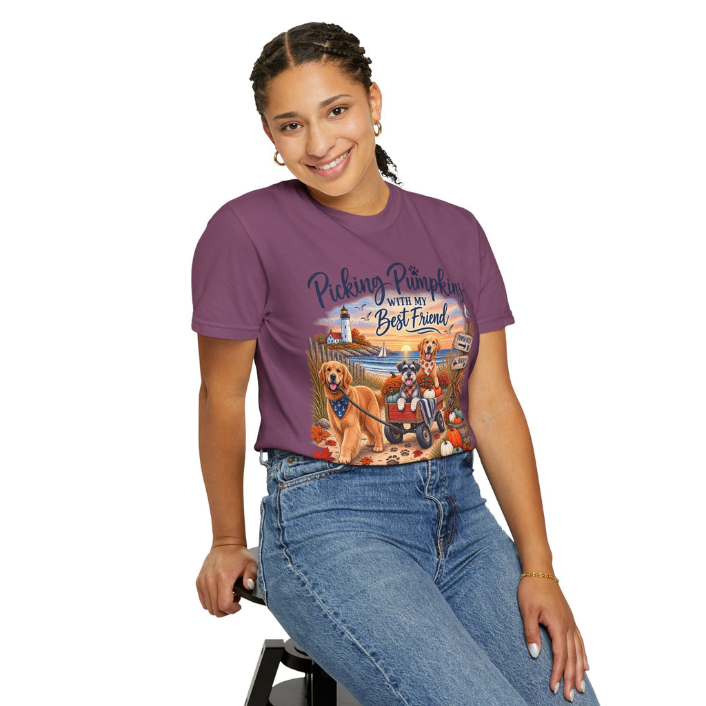 Picking Pumpkins With My Best Friend T-Shirt — Fall Dog Pumpkin Patch Tee