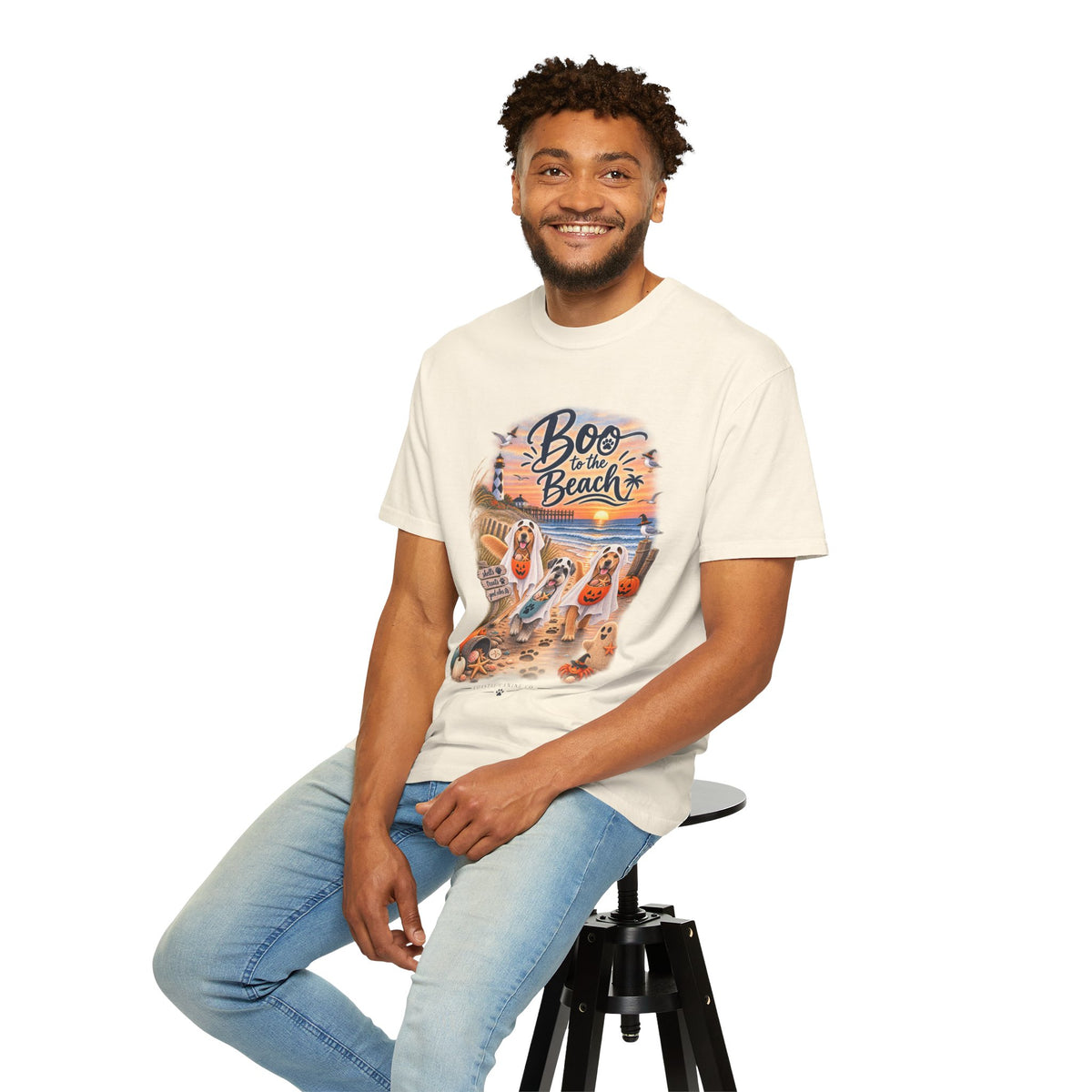 Boo to the Beach T-Shirt — Cute Halloween Dogs on Sunset Beach