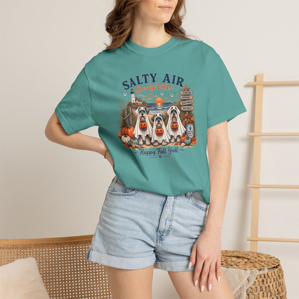 Salty Air Spooky Vibes Tee — Happy Fall Y'all Autumn Beach Ghosts T-Shirt