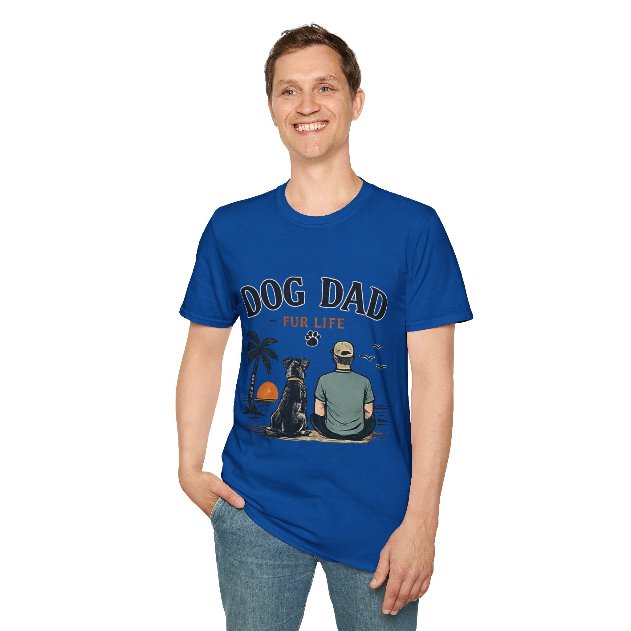 Dog Dad T‑Shirt — "Dog Dad Fur Life" Graphic Tee for Pet Lovers