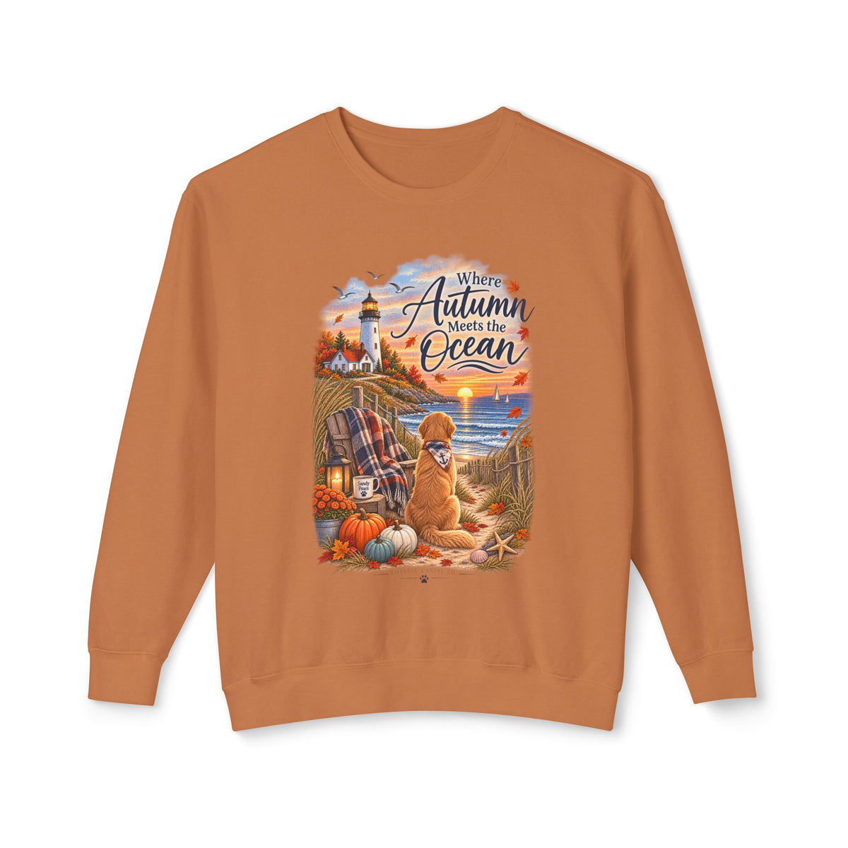 Where Autumn Meets the Ocean Sweatshirt — Coastal Fall Dog Pullover