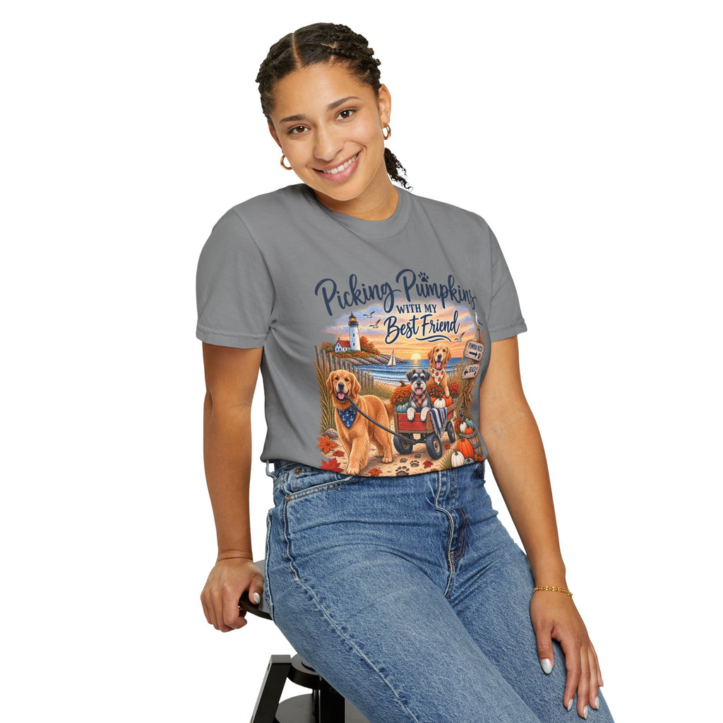 Picking Pumpkins With My Best Friend T-Shirt — Fall Dog Pumpkin Patch Tee