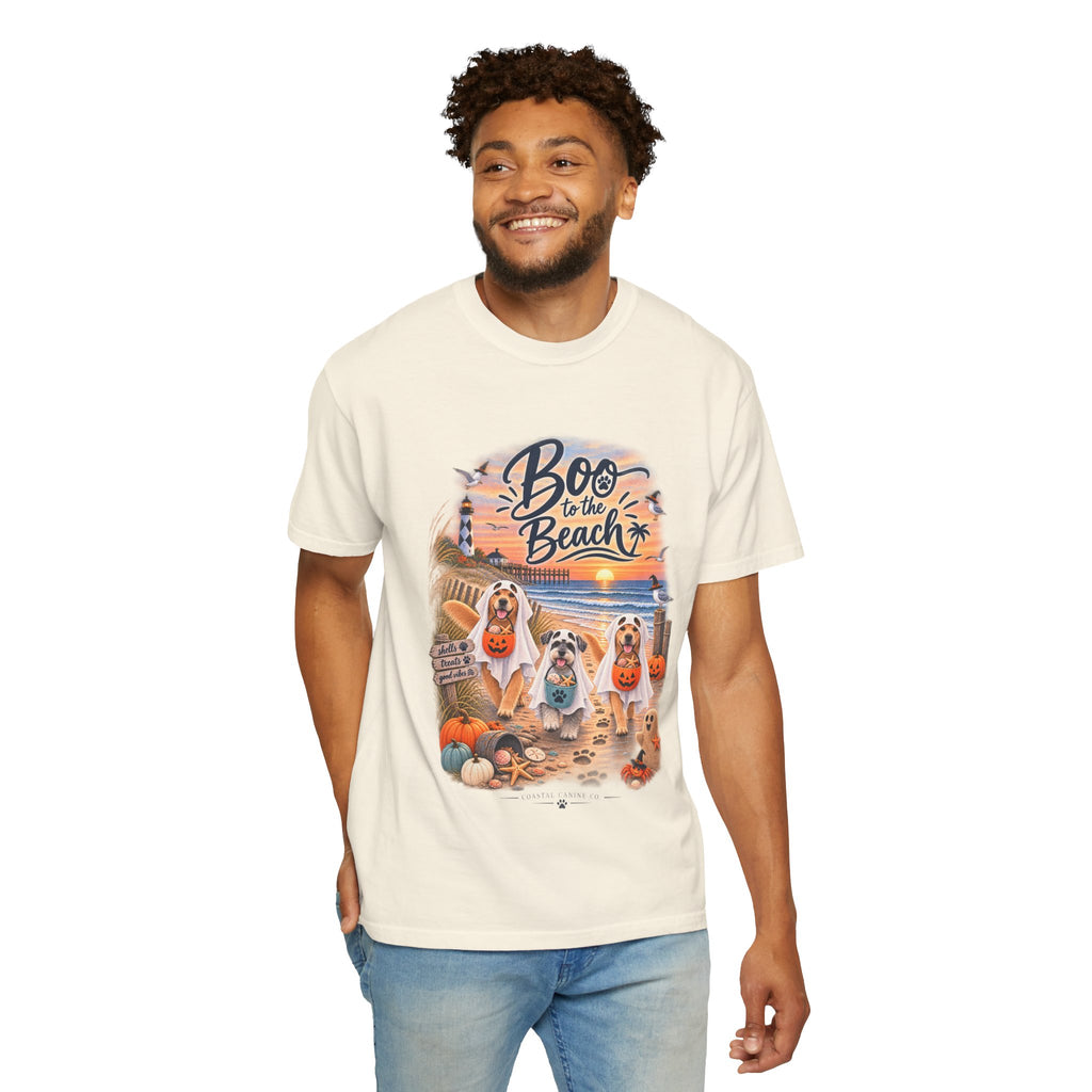 Boo to the Beach T-Shirt — Cute Halloween Dogs on Sunset Beach