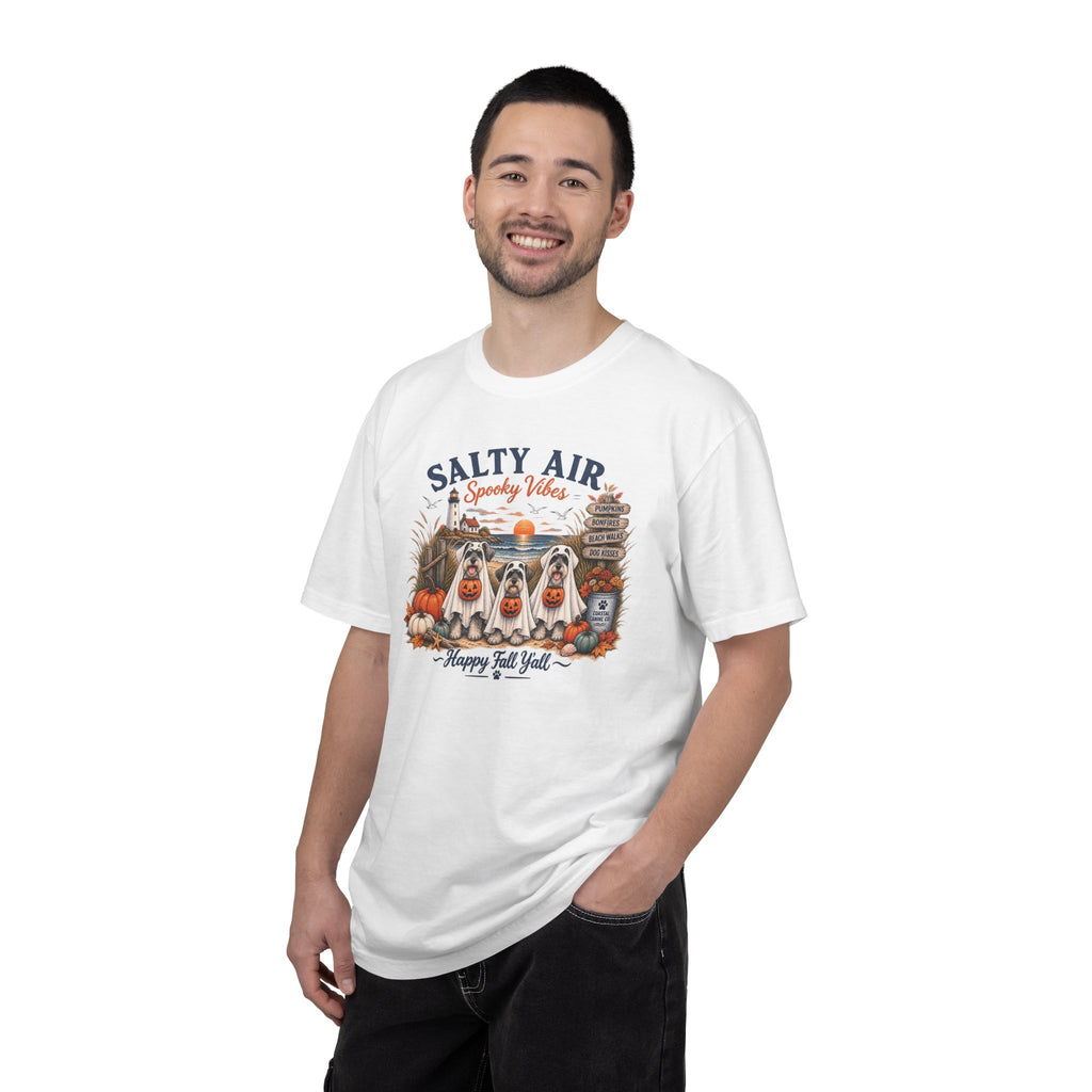 Salty Air Spooky Vibes Tee — Happy Fall Y'all Autumn Beach Ghosts T-Shirt