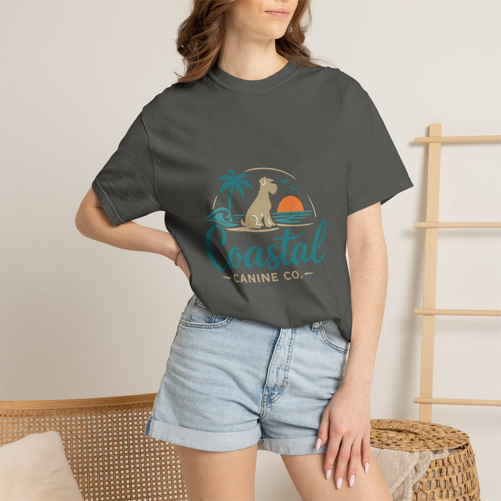 Coastal Canine T-Shirt — Beach Dog Sunset Tee