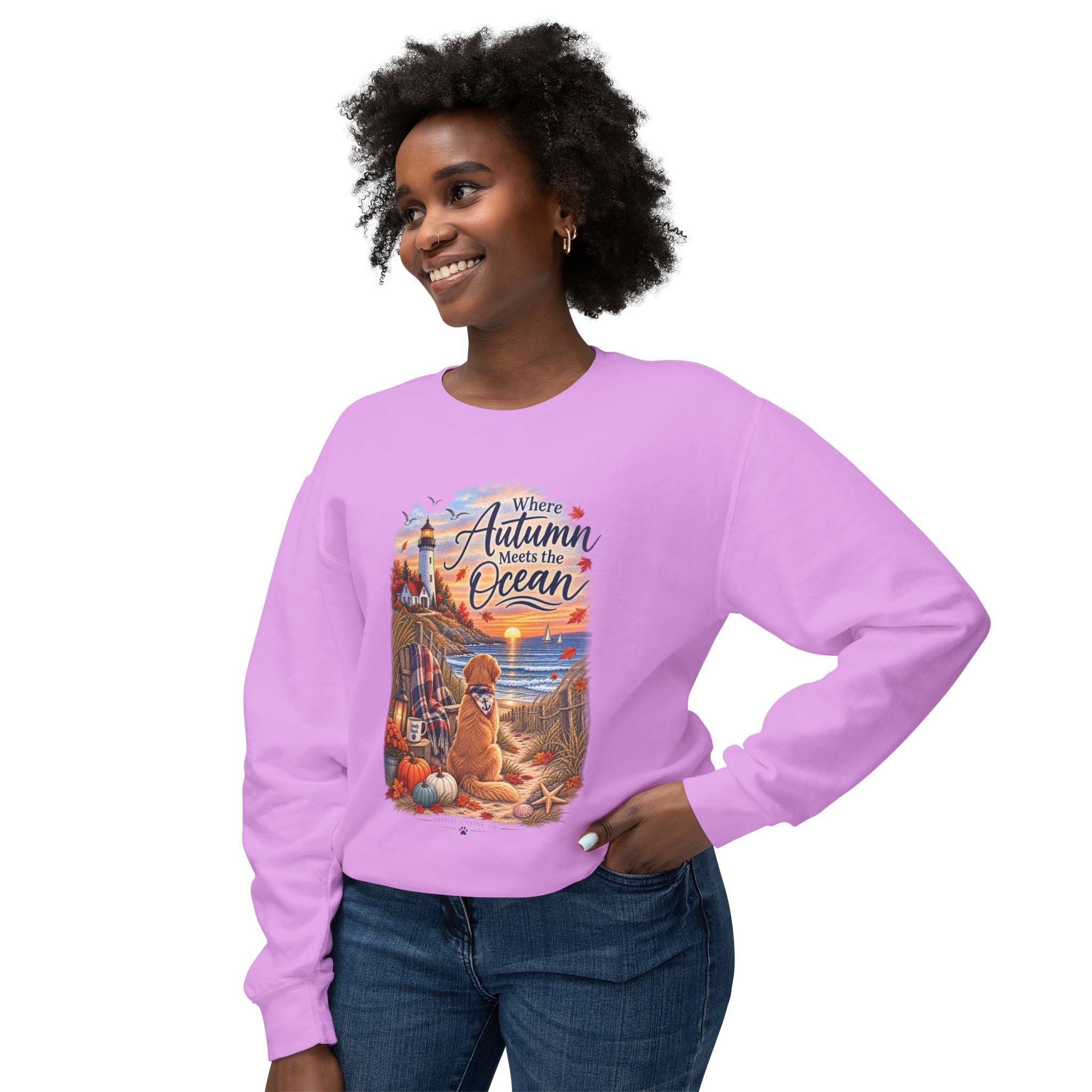 Where Autumn Meets the Ocean Sweatshirt — Coastal Fall Dog Pullover