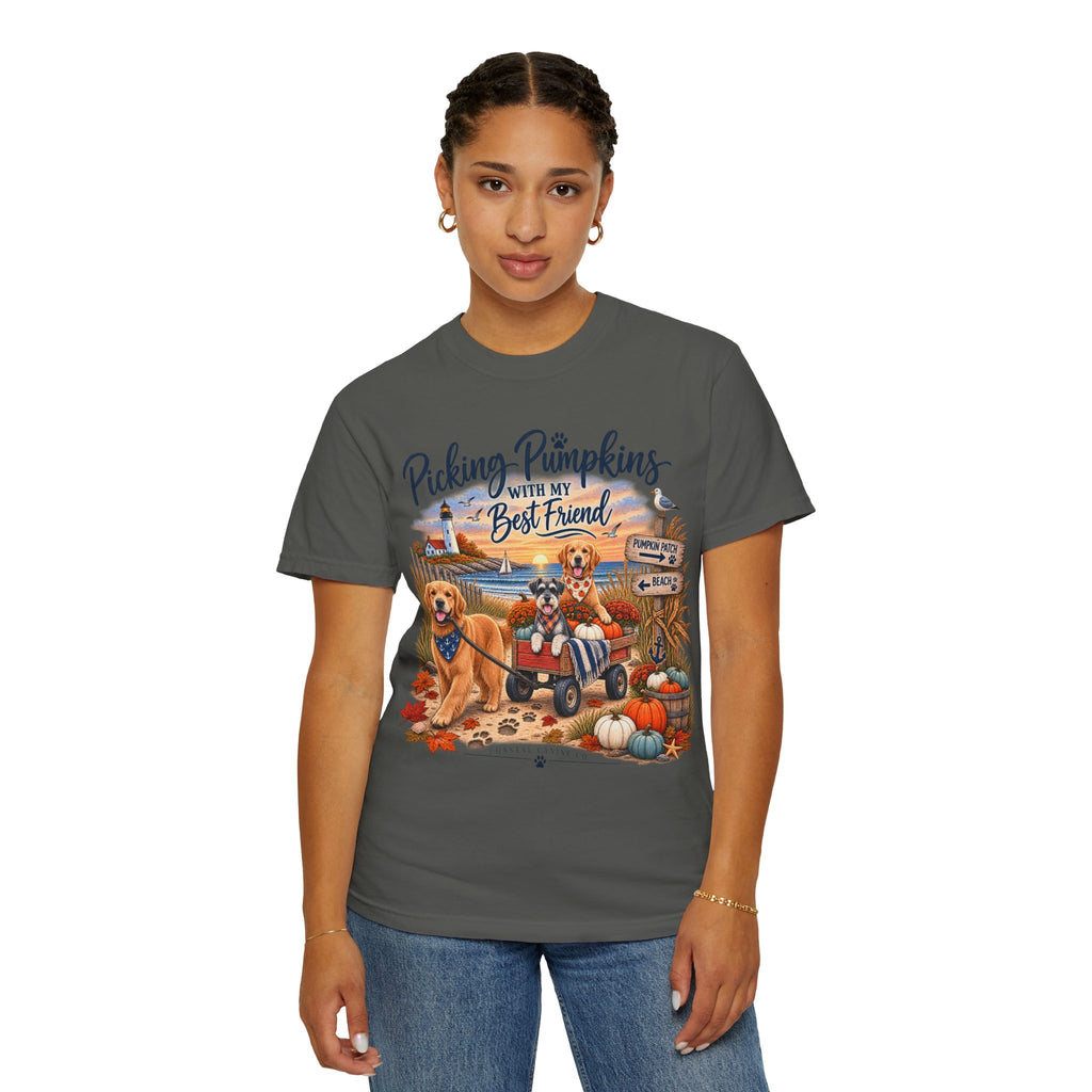 Picking Pumpkins With My Best Friend T-Shirt — Fall Dog Pumpkin Patch Tee