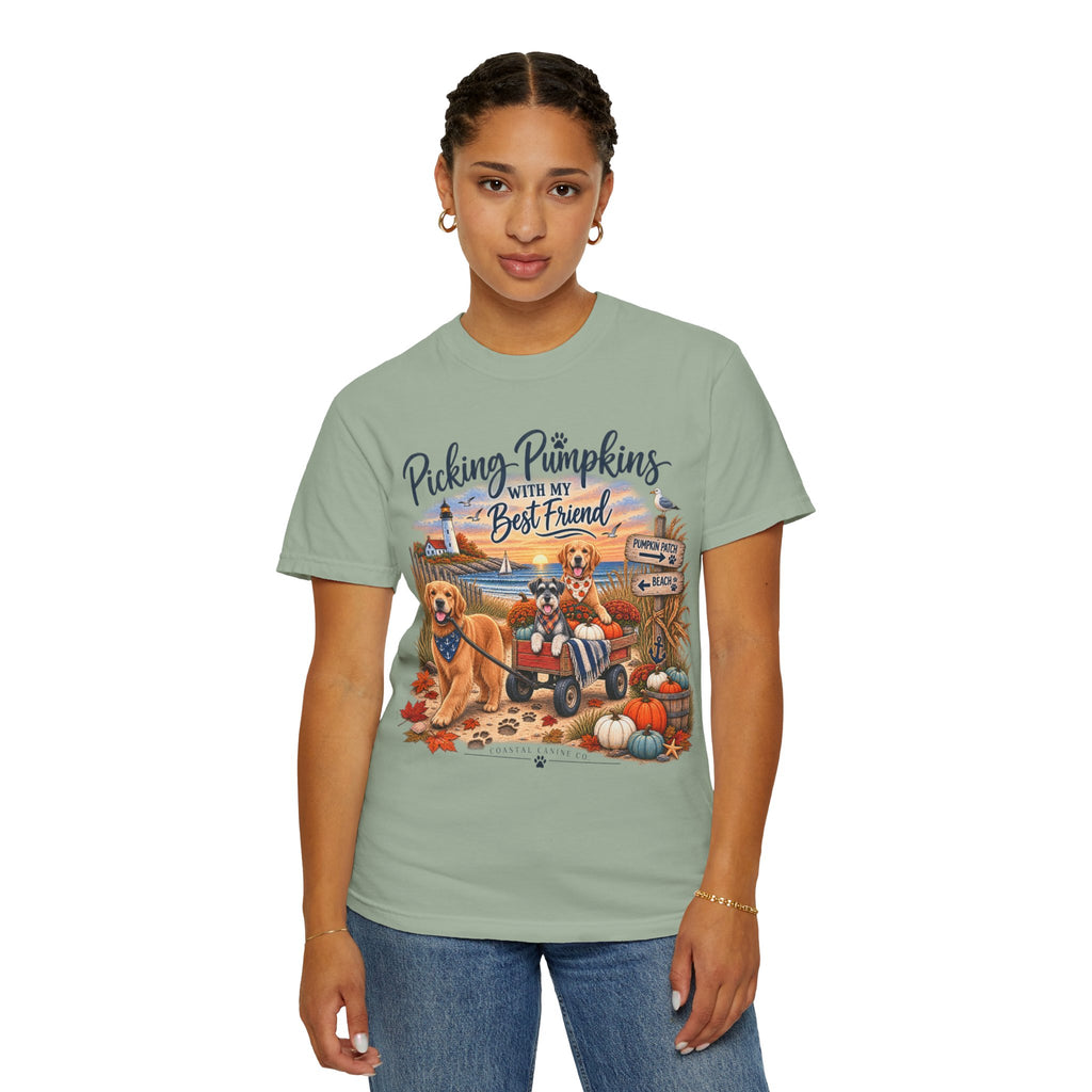 Picking Pumpkins With My Best Friend T-Shirt — Fall Dog Pumpkin Patch Tee