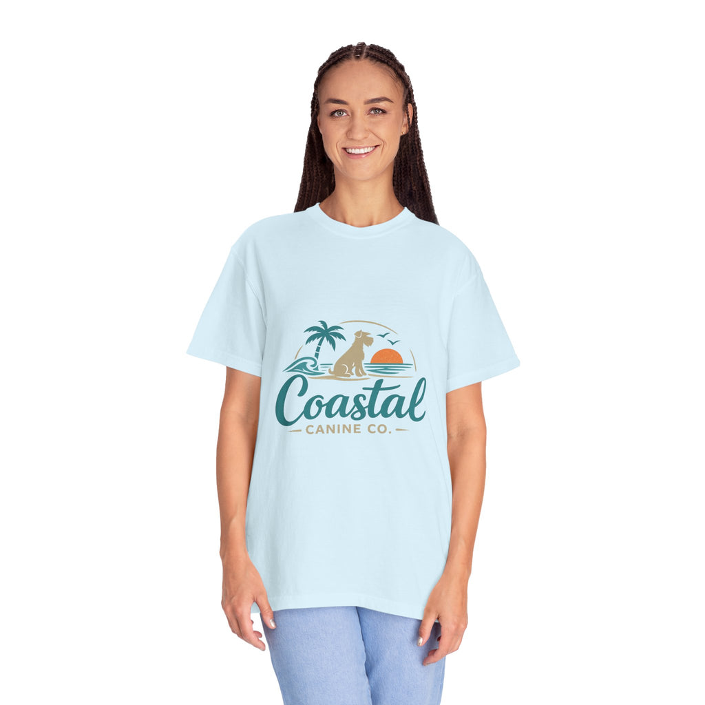 Coastal Canine T-Shirt — Beach Dog Sunset Tee