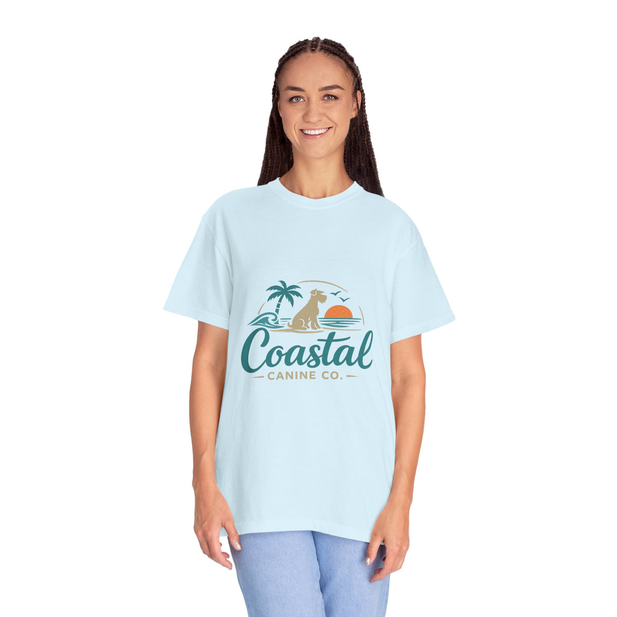 Coastal Canine T-Shirt — Beach Dog Sunset Tee