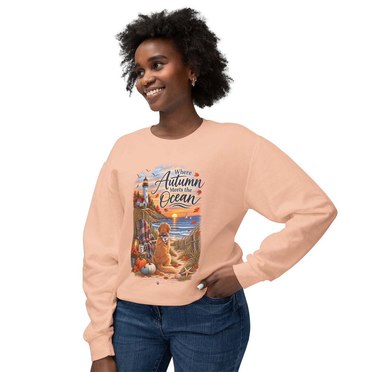 Where Autumn Meets the Ocean Sweatshirt — Coastal Fall Dog Pullover